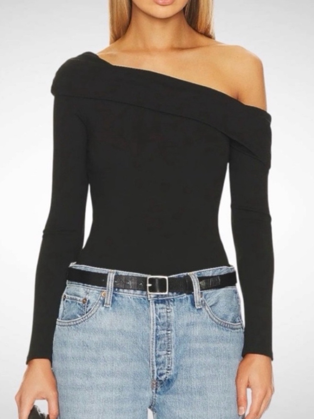 ASTR Off-Shoulder Black Bodysuit